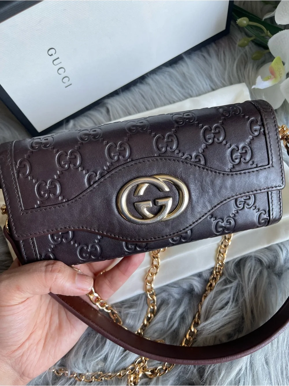 Authentic Gucci vintage GG marmont long wallet